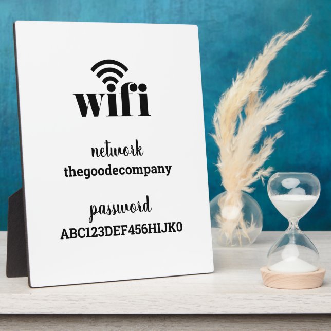 WiFi Information Schild Gästebuch Plaque Fotoplatte (Seite)