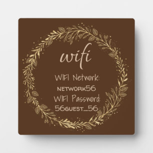WIFI-Informationskennwort Gold Black Fotoplatte