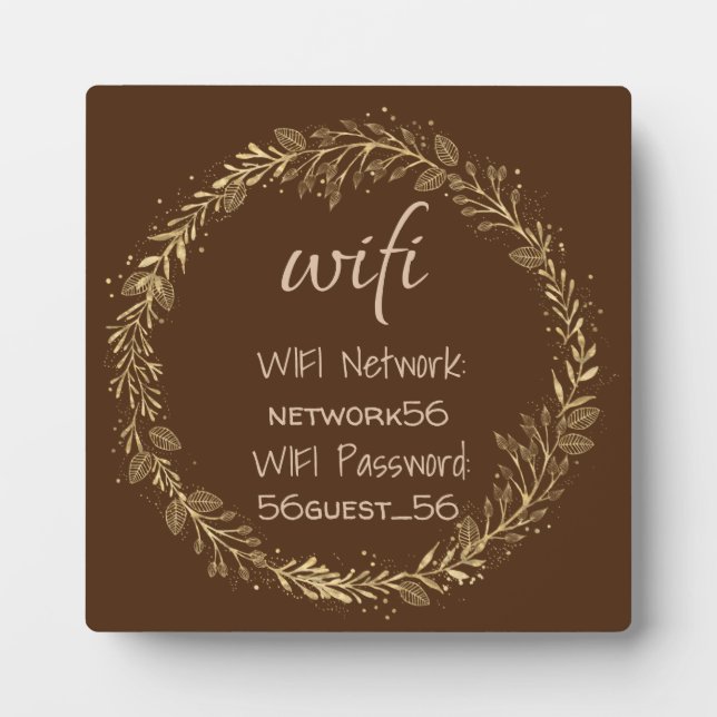 WIFI-Informationskennwort Gold Black Fotoplatte (Vorderseite)