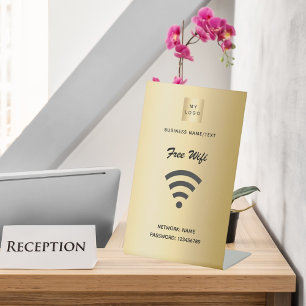 WiFi Internet Business Logo Gold Sockelschild