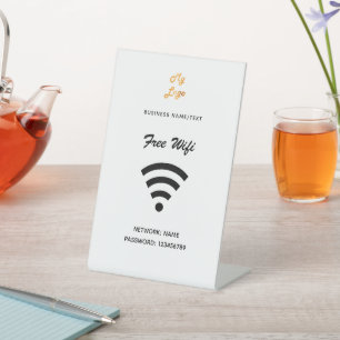 WiFi Internet Business Logo weiß Sockelschild