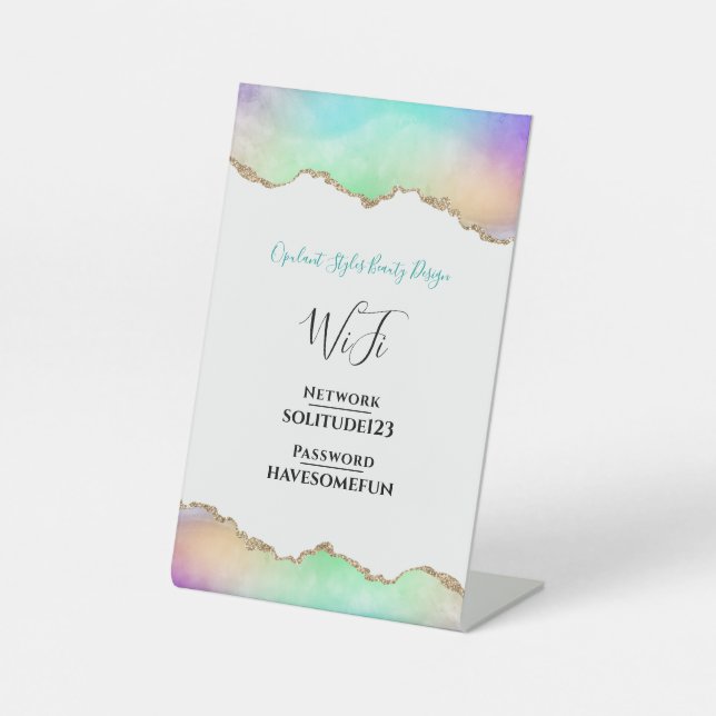 WiFi Internet Kennwort Elegant Schöner Salon Sockelschild (Vorderseite)