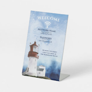 WiFi Internet Password Beach Rental Light House Pe Sockelschild