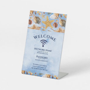 WiFi Internet Password Summer Sea Beach House Pede Sockelschild
