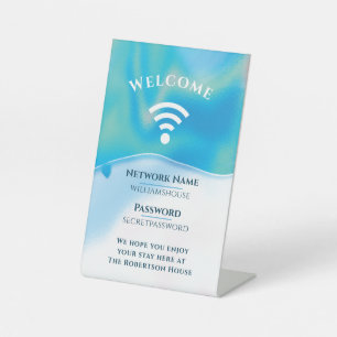 WiFi Internet Password Zuhause Office Modern Sockelschild