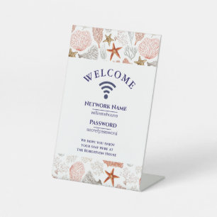 WiFi Internet-Passwort Sommer Strandhaus Sockelschild