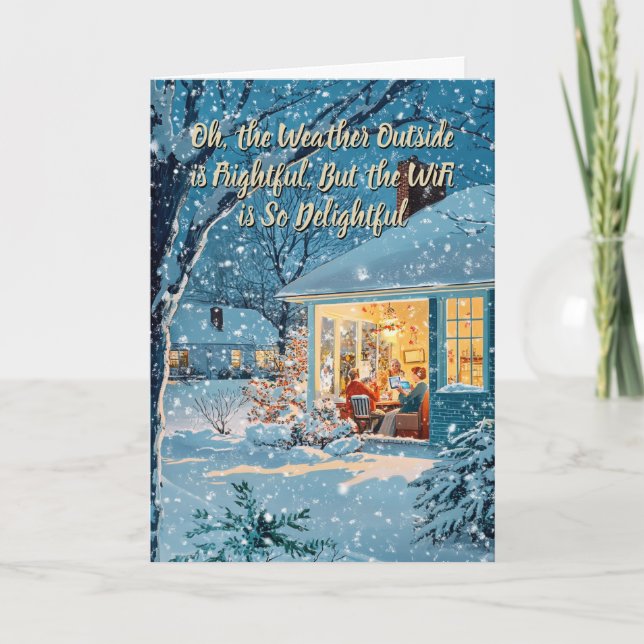 WiFi ist so angenehm - Funny Christmas Card Dankeskarte (Vorderseite)