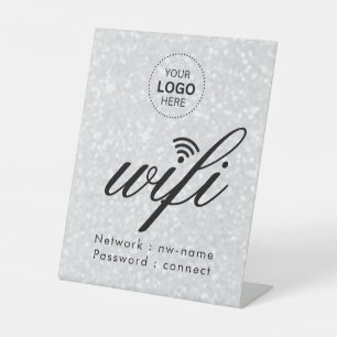 WiFi-Kennwort-Code Firmenlogo Sockelschild