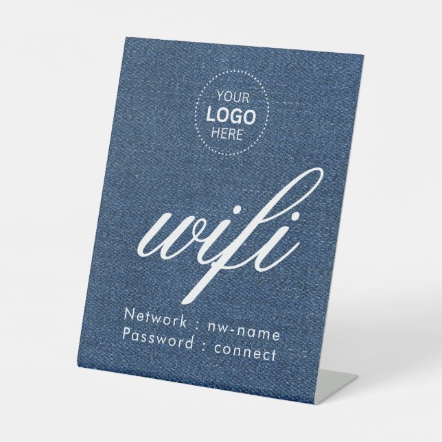 WiFi-Kennwort-Code Firmenlogo Sockelschild (Vorderseite)