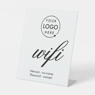 WiFi-Kennwort-Code Firmenlogo Sockelschild