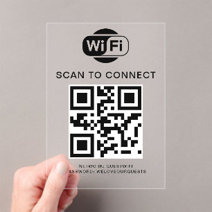 WiFi-Kennwort QR-Code-Prüfung für die Verbindung Acryleinladungen