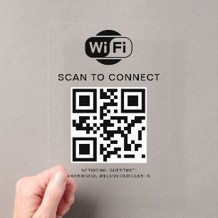 WiFi-Kennwort   QR-Code-Prüfung für die Verbindung Acryleinladungen