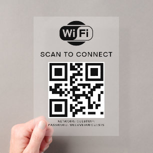 WiFi-Kennwort   QR-Code-Prüfung für die Verbindung Acryleinladungen