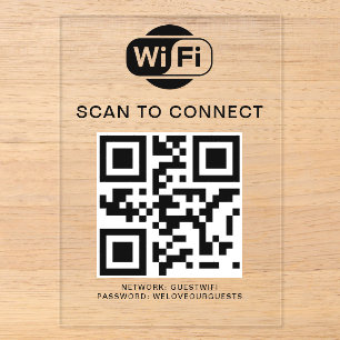 WiFi-Kennwort   QR-Code-Prüfung für die Verbindung Acryleinladungen