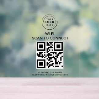 WiFi-Kennwort | QR-Code-Prüfung für die Verbindung Acrylschild
