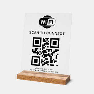 WiFi-Kennwort QR-Code-Prüfung für die Verbindung Acrylschild
