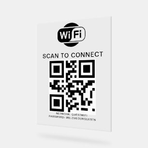 WiFi-Kennwort QR-Code-Prüfung für die Verbindung Acrylschild