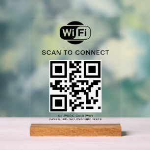 WiFi-Kennwort QR-Code-Prüfung für die Verbindung Acrylschild