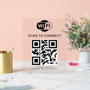 WiFi-Kennwort QR-Code-Prüfung für die Verbindung Acrylschild