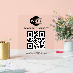 WiFi-Kennwort QR-Code-Prüfung für die Verbindung Acrylschild