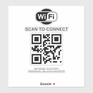 WiFi-Kennwort QR-Code-Prüfung für die Verbindung Aufkleber
