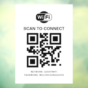 WiFi-Kennwort   QR-Code-Prüfung für die Verbindung Fensteraufkleber