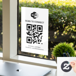 WiFi-Kennwort   QR-Code-Prüfung für die Verbindung Fensteraufkleber