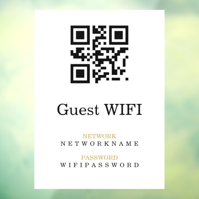 WiFi-Kennwort | QR-Code-Prüfung für die Verbindung Fensteraufkleber (Blatt 3)