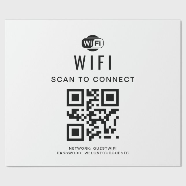 WiFi-Kennwort | QR-Code-Prüfung für die Verbindung Geschenkpapier (Flach)