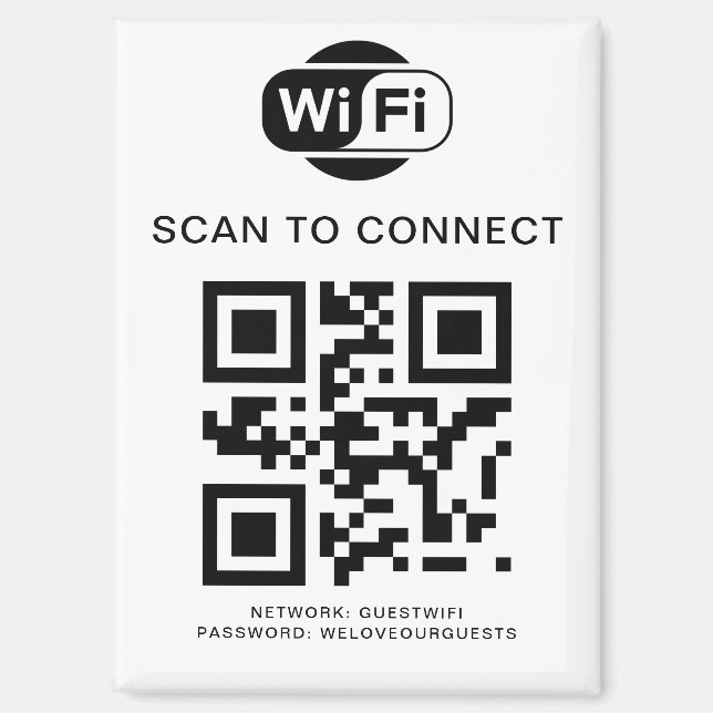 WiFi-Kennwort | QR-Code-Prüfung für die Verbindung Magnet (Vorderseite)