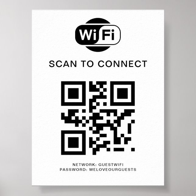 WiFi-Kennwort | QR-Code-Prüfung für die Verbindung Poster (Vorne)