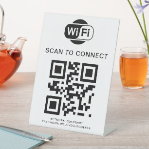 WiFi-Kennwort QR-Code-Prüfung für die Verbindung Sockelschild