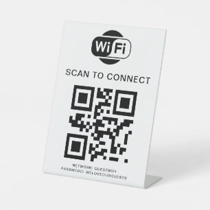 WiFi-Kennwort QR-Code-Prüfung für die Verbindung Sockelschild