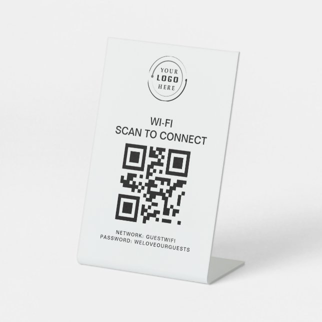 WiFi-Kennwort | QR-Code-Prüfung für die Verbindung Sockelschild (Vorderseite)