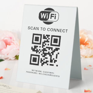 WiFi-Kennwort QR-Code-Prüfung für die Verbindung Tischaufsteller