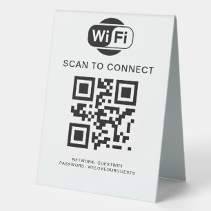 WiFi-Kennwort QR-Code-Prüfung für die Verbindung Tischaufsteller