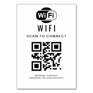 WiFi-Kennwort QR-Code-Prüfung für die Verbindung Tischnummer