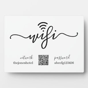 Wifi-Kennwort-Signatur mit QR-Code / Bar-Code-Plaq Fotoplatte