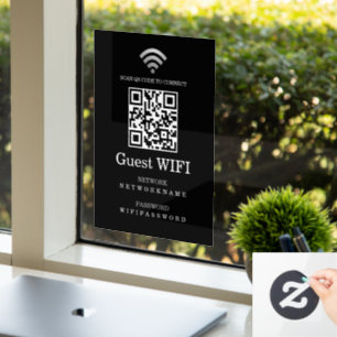 Wifi-Kennwort und Personalisierter QR-Code für das Fensteraufkleber
