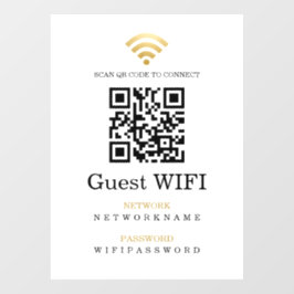 Wifi-Kennwort und Personalisierter QR-Code für das Fensteraufkleber