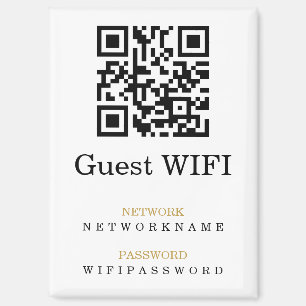 Wifi-Kennwort und Personalisierter QR-Code für das Magnet