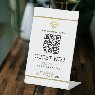 Wifi-Kennwort und Personalisierter QR-Code für das Sockelschild