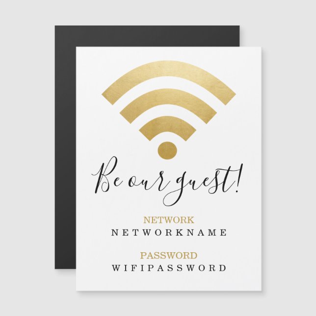 WiFi-Kennwort und Personalisiertes Netzwerk Magnetkarte (Vorne/Hinten)