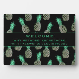 WiFi-Kennwortsignatur | Tropische Ananas Fotoplatte