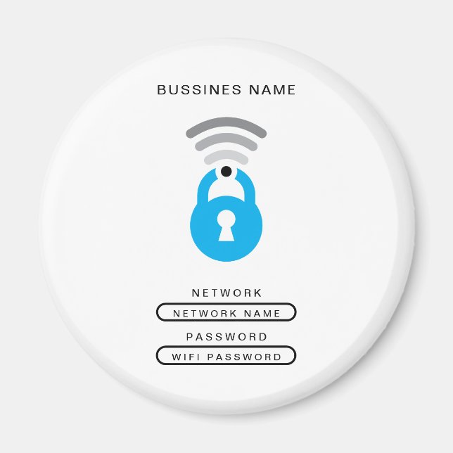 WiFi Key Tech Logo Vorlagen Magnet (Vorne)