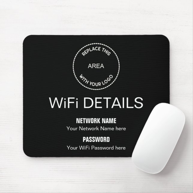 WiFi-Logos für Unternehmen Büroschreibtisch schwar Mousepad (Mit Mouse)