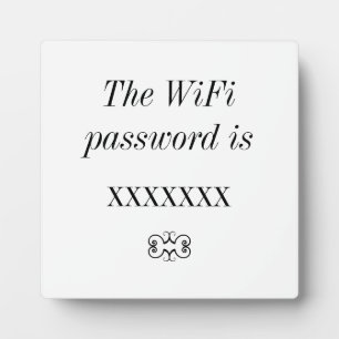 WiFi Mot de passe Chambre d'hôtes Plaque de table