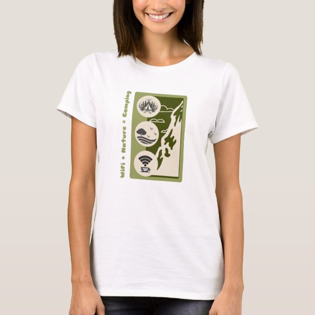 WiFi + nature = camping adventure camping T-Shirt (Vorderseite)