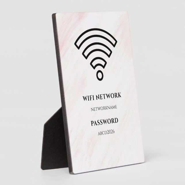 Wifi Network and Password Black Plaque (Côté)