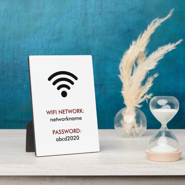 Wifi Network and Password Business Retail Fotoplatte (Seite)